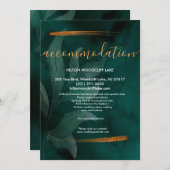 エメラルドモダングリーンとリアはエンクロージャを収容 招待状 (正面/裏面)