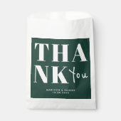 エメラルドモダングリーンはっきりしたサンキューウェディングパーティー フェイバーバッグ (正面)
