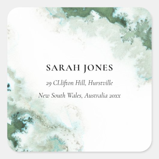 エメラルドモダングリーンアクアシルバーゲート住所 スクエアシール (正面)