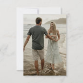 エメラルドモダングリーンアートは日付カードを保存 セーブザデート (裏面)