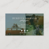 エメラルドモダングリーンオーバーレイ4写真スクリプト 名刺 (裏面)