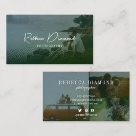 エメラルドモダングリーンオーバーレイ4写真スクリプト 名刺