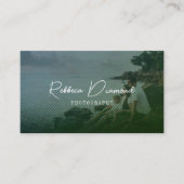 エメラルドモダングリーンオーバーレイ4写真スクリプト 名刺 (正面)