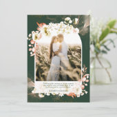 エメラルドモダングリーンサンゴフローラ写真ありがとう サンキューカード (スタンド正面)