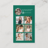 エメラルドモダングリーンフォトコラージュ写真家 名刺 (裏面)