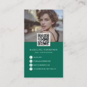 エメラルドモダングリーンフォトコラージュ写真家 名刺 (正面)