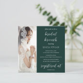 エメラルドモダングリーンフォトブライダルシャワーブランチ 招待状 (スタンド正面)