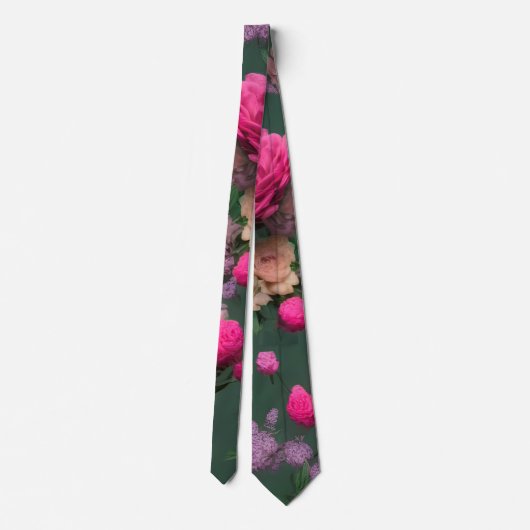 エメラルドモダングリーンフローラネクタイ ネクタイ (裏面)