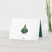 エメラルドモダングリーンフローラプリンセスキンセアニラ サンキューカード (裏面)