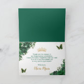 エメラルドモダングリーンフローラプリンセスキンセアニラ サンキューカード (内部)