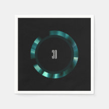 エメラルドモダングリーンフローラ – ブラックアクセント紙