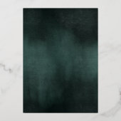 エメラルドモダングリーンブラックエレガントなウェディングメニュー 箔招待状 (裏面)