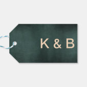 エメラルドモダングリーンブラックエレガントな結婚式 ギフトタグ (裏面横)