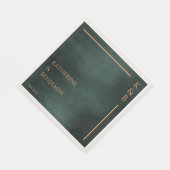 エメラルドモダングリーンブラックエレガントな結婚式 スタンダードランチョンナプキン (角)