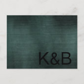 エメラルドモダングリーンブラックエレガントウェディングRSVP シーズンポストカード (正面)