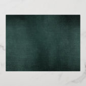 エメラルドモダングリーンブラックエレガントエンクロージャ 箔シーズンポストカード (裏面)