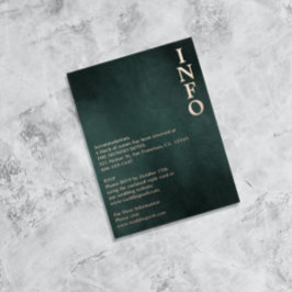 エメラルドモダングリーンブラックエレガントエンクロージャ 箔シーズンポストカード