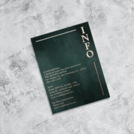 エメラルドモダングリーンブラックエレガントエンクロージャ 箔シーズンポストカード