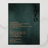 エメラルドモダングリーンブラックエレガントエンクロージャ 箔シーズンポストカード (正面)