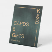 エメラルドモダングリーンブラックカード&ギフト結婚ズ 台座サイン (正面)