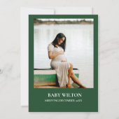 エメラルドモダングリーンベイビーシャワー 招待状 (裏面)