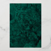 エメラルドモダングリーンマーブル卒業パーティー金ゴールド 箔招待状 (裏面)