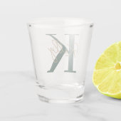 エメラルドモダングリーンモノグラムスクリプト ショットグラス (裏面)