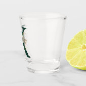 エメラルドモダングリーンモノグラムスクリプト ショットグラス (右)