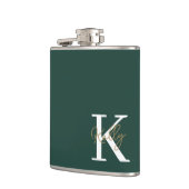 エメラルドモダングリーンモノグラムスクリプト フラスク (左)