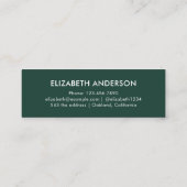 エメラルドモダングリーン大学院生卒業 コーリングカード (裏面)