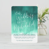 エメラルドモダングリーン結婚アート 招待状 (スタンド正面)