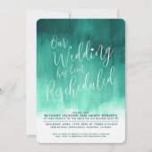 エメラルドモダングリーン結婚アート 招待状 (正面)