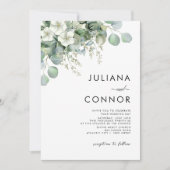 エメラルドモダングリーン結婚式招待状 招待状 (正面)