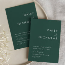 エメラルドモダングリーン結婚式招待状