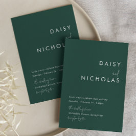 エメラルドモダングリーン結婚式招待状 招待状