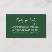 エメラルドモダングリーン赤ちゃんシャワーブックリクエスト エンクロージャーカード (正面)