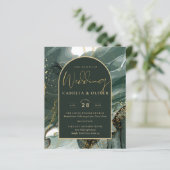 エメラルドモダングリーン金ゴールドアゲートマーブル結婚ズ (スタンド正面)