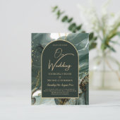 エメラルドモダングリーン金ゴールドアゲートマーブル結婚ズ (スタンド正面)