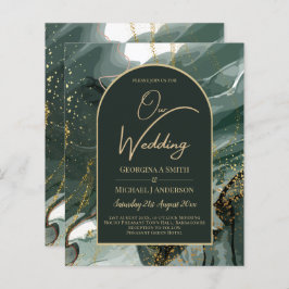 エメラルドモダングリーン金ゴールドアゲートマーブル結婚ズ