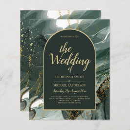 エメラルドモダングリーン金ゴールドアゲートマーブル結婚ズ