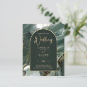 エメラルドモダングリーン金ゴールドアゲートマーブル結婚ズ (スタンド正面)