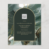 エメラルドモダングリーン金ゴールドアゲートマーブル結婚ズ (裏面)