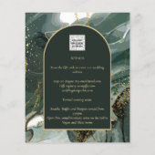 エメラルドモダングリーン金ゴールドアゲートマーブル結婚ズ (裏面)