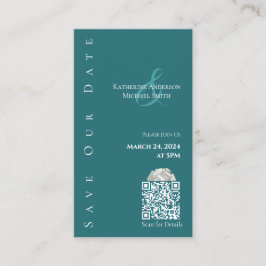 エメラルドモダングリーン – 日付QRコードを保存 –  名刺