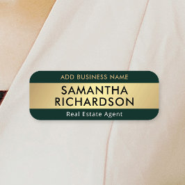 エメラルドモダングリーン&金ゴールド社員シックビジネス 名札