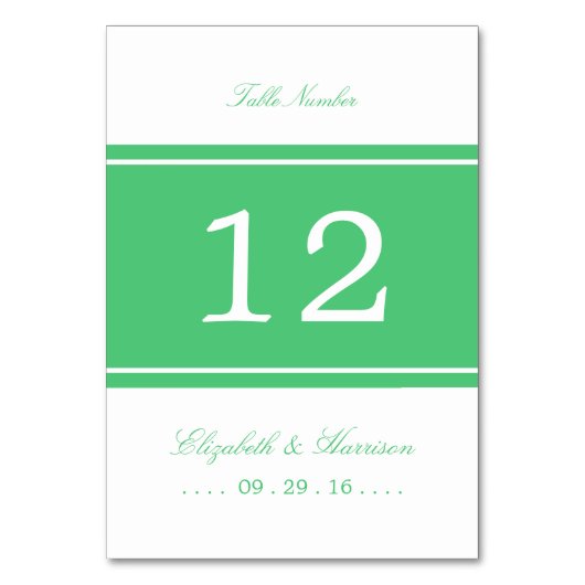 エメラルドモダング結婚リーンのテーブル番号 テーブルナンバー (正面)
