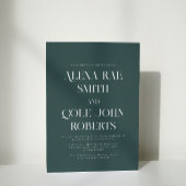 エメラルドモダンハンターグリーンシック結婚ズ 招待状