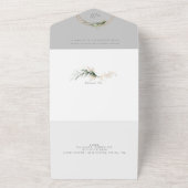 エメラルドモダンボホトロピカルユーカリ結婚プス オールインワン招待状 (外側)