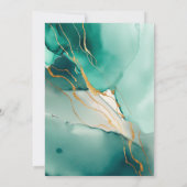 エメラルドモダン金ゴールド海波ビーチ結婚式 招待状 (裏面)