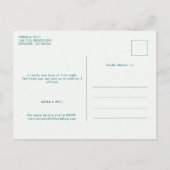 エメラルドモダン金ゴールド結婚の写真日付を保存 ポストカード (裏面)